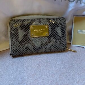 Michael Kors Metallic Gold Snake Pattern Wallet